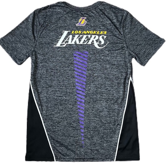 Los Angeles Lakers Basketball NBA Grey/Black Warm Up Shooting Shirt Men’s Size S - Picture 8 of 8